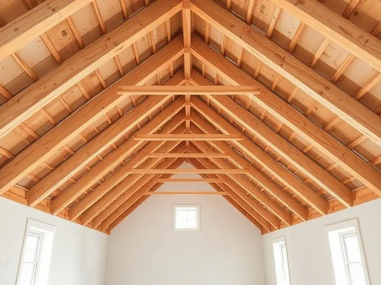 Exposed roof structure and structural framing during a loft conversion, London