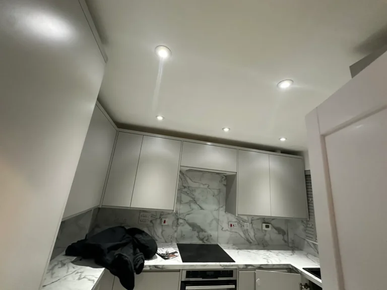 The kitchen with downlights over the worktop, Addlestone