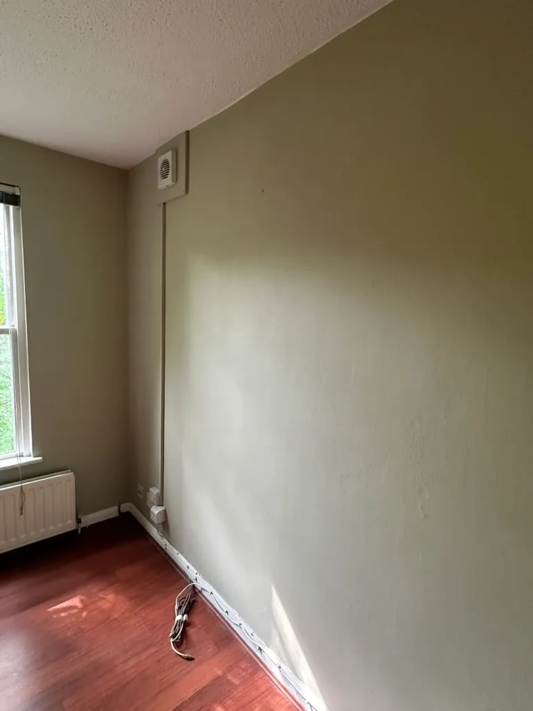 Marked walls and old colour in a second room, Brockley