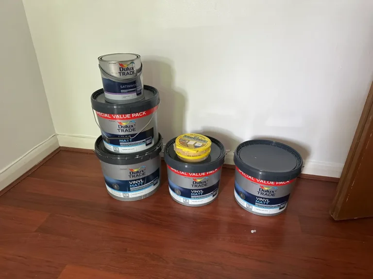 Trade emulsion and gloss on site, with floors protected, Brockley