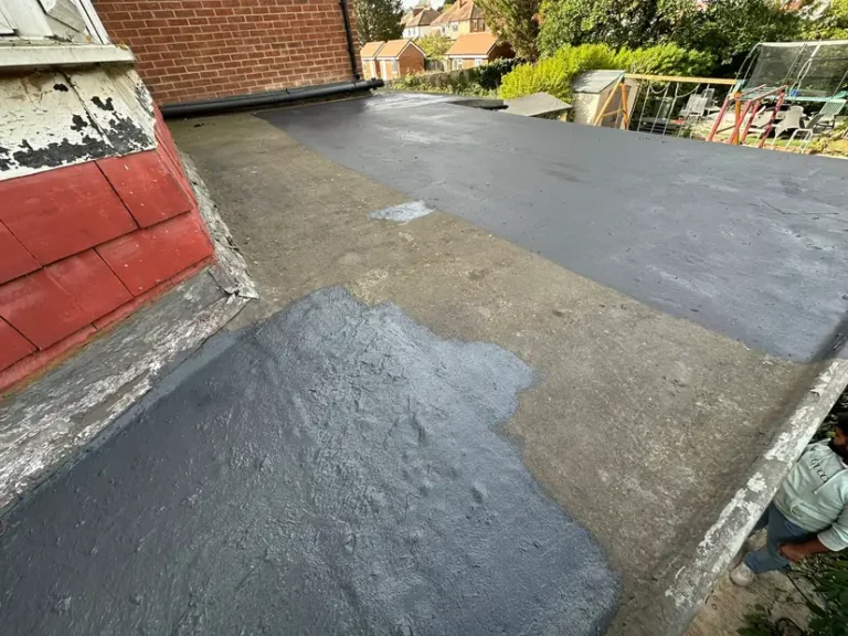 The coating worked up to the roof edge, Sudbury, Wembley