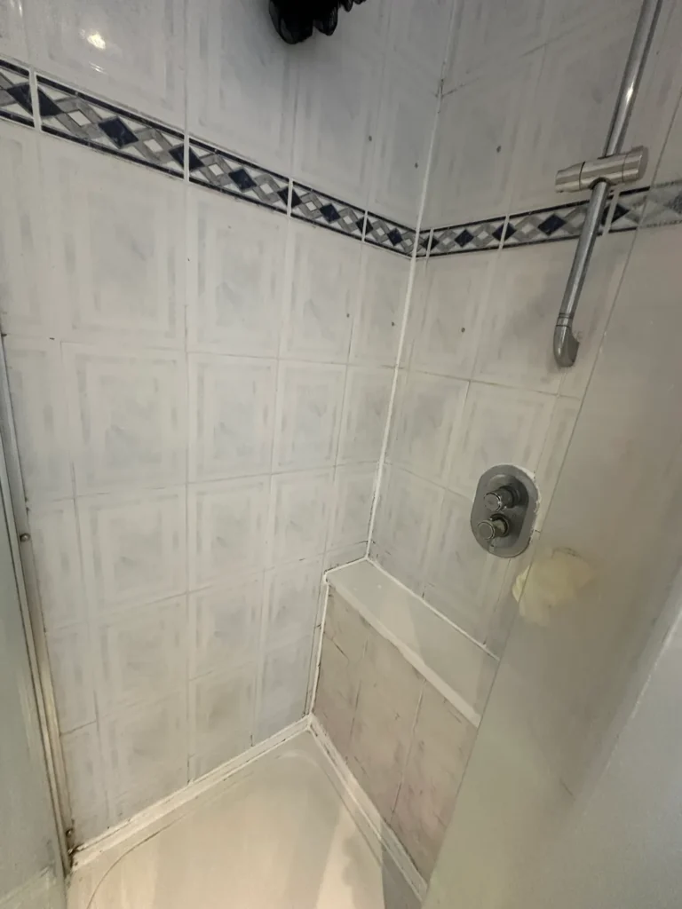 The shower with fresh grout and sealant, Wembley Hill, Wembley