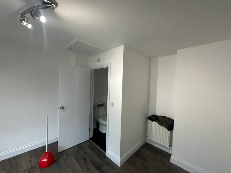 October 2025: a room finished with new laminate flooring and white walls, Woolwich Common, Woolwich